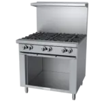 Garland/US Range G36-6S Restaurant Gas Range, with 6 Burners Burners and Storage Base - 198,000 BTU
