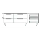 Garland US Range Garland/US Range UN17FC84 Polar Cuisine 84" 4 Drawer Freezer Base, Stainless Steel with Marine Edge Top - 115 Volts