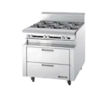 Garland US Range UN17R96 Polar Cuisine 96" 6 Drawer Refrigerated Chef Base with Marine Edge Top - 115 Volts