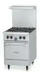 Garland US Range Garland/US Range X24-4S Restaurant Gas Range, 24" W with 4 Burners and Storage Base - 120,000 BTU