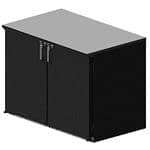 Glastender C1RL40 Black 2 Solid Door Refrigerated Back Bar Storage Cabinet, 120 Volts