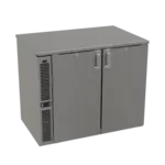Glastender C1SL36 Black 2 Solid Door Refrigerated Back Bar Storage Cabinet, 120 Volts