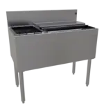 Glastender CBA-36L-CP10 Underbar Ice Bin/Cocktail Unit, Stainless Steel, 36"W x 19"D with 6-Bottle Storage and 67 lbs. Ice Capacity