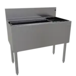 Glastender CBA-36R-CP10 Underbar Ice Bin/Cocktail Unit, Stainless Steel, 36"W x 19"D with 6-Bottle Storage and 67 lbs. Ice Capacity