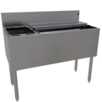 Glastender CBA-42L-CP10 Underbar Ice Bin/Cocktail Unit, Stainless Steel, 42"W x 19"D with 6-Bottle Storage and 84 lbs. Ice Capacity