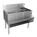 Glastender CBA-54-CP10 Underbar Ice Bin/Cocktail Unit, Stainless Steel, 54"W x 19"D with 6-Bottle Storage and 84 lbs. Ice Capacity
