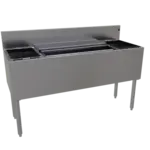 Glastender CBA-54-CP10 Underbar Ice Bin/Cocktail Unit, Stainless Steel, 54"W x 19"D with 6-Bottle Storage and 84 lbs. Ice Capacity