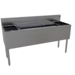 Glastender CBA-60-CP10 Underbar Ice Bin/Cocktail Unit, Stainless Steel, 60"W x 19"D with 6-Bottle Storage and 100 lbs. Ice Capacity