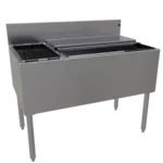 Glastender CBB-42L-CP10 Underbar Ice Bin/Cocktail Unit, Stainless Steel, 42"W x 24"D with 8-Bottle Storage and 106 lbs. Ice Capacity