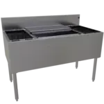 Glastender CBB-48-CP10 Underbar Ice Bin/Cocktail Unit, Stainless Steel, 48"W x 24"D with 8-Bottle Storage and 85 lbs. Ice Capacity