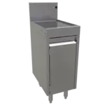 Glastender DBCA-12 Underbar Drainboard, Freestanding with 7"H Backsplash Cabinet Base with Hinged Door Adjustable Bottom & Intermediate Shelf - 12"W x 19"D