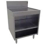 Glastender DBCB-24-LD Underbar Drainboard, Freestanding with 7"H Backsplash Open Front Base Adjustable Bottom & Intermediate Shelf - 24"W x 24"D