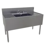 Glastender DSB-48-S Underbar Sink Unit, 2 Compartment, Stainless Steel, with 7"H backsplash and 2 Drainboards / Faucet Included - 48"W x 24"D