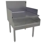 Glastender RDBB-24S Underbar Drainboard, Freestanding with 7"H Backsplash - 24"W x 29"D