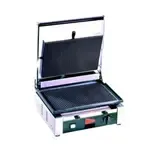 Grindmaster-Cecilware TSG1G Sandwich / Panini Grill, Single, with 14-1/2"W x 10"D Grooved Cast Iron Cooking Surface - 110 Volts