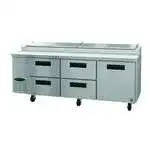 Hoshizaki PR93A-D4 93'' 1 Door 4 Drawer Counter Height Refrigerated Pizza Prep Table