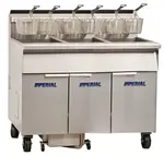 Imperial IFSSP575EUC (5) 75 lb. Fryers Electric Floor Fryer with Computer Controls and Built-In Space Saver Filter System