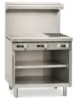 Imperial IHR-2HT-2-XB Commercial Range, 36" W with 2 Burners (2) 12" Hot Tops and Open Cabinet Base - 130,000 BTU