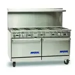 Imperial IR-10-C Restaurant Gas Range, 60" W with 10 Burners and (1) Convection Oven & (1) Standard Oven - 385,000 BTU