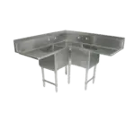John Boos 3BCS-184-2D18-X "B" Series Corner Sink