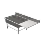 John Boos 3PB14314-1D24R Commercial Sink, (3) Three Compartment, 16 Gauge Stainless Steel Construction with Stainless Steel Legs and With Right-hand Drainboard - 70.19" W