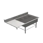 John Boos 43PB14314-1D30L Commercial Sink, (3) Three Compartment, 14 Gauge Stainless Steel Construction with Stainless Steel Legs and With Left-hand Drainboard - 76.19" W