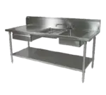 John Boos EPT6R10-DL2B-96R-X Prep Table Sink Unit