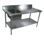 John Boos EPT6R5-3048GSK-L Work Table With Prep Sink