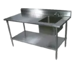 John Boos EPT6R5-3048GSK-R-X Work Table With Prep Sink