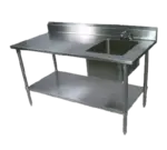 John Boos EPT6R5-3048SSK-R-X Work Table With Prep Sink
