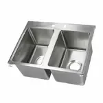 John Boos PB-DISINK141610-2-X Pro-Bowl Type 300 Stainless Steel 14" x 16" x 10" 2 Compartment Drop-In Sink / Faucet Not Included
