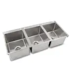 John Boos PB-DISINK162012-3-X Pro-Bowl Type 300 Stainless Steel 16" x 20" x 12" 3 Compartment Drop-In Sink / Faucet Not Included