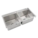 John Boos PB-DISINK201612-2 Pro-Bowl Type 300 Stainless Steel 20" x 16" x 12" 2 Compartment Drop-In Sink / Faucet Not Included