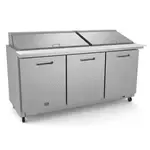 Kelvinator Commercial KCHMT70.30 71.69'' 3 Door Mega Top Refrigerated Sandwich / Salad Prep Table