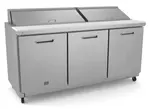 Kelvinator Commercial KCHST70.18 71.69'' 3 Door Refrigerated Sandwich / Salad Prep Table with