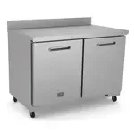 Kelvinator Commercial KCHUCWT48F 48.44'' 2 Section Undercounter Freezer with 2 Left/Right Hinged Solid Doors and Side / Rear Breathing Compressor