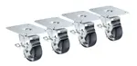 Krowne Metal 28-170S 4" x 5" Plate caster with 3" wheel (set of 4)