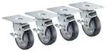 Krowne Metal 28-171S 4" x 5" Plate caster with 4" wheel (set of 4)