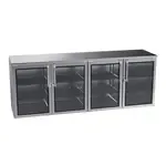 Krowne Metal BR96 Silver 4 Solid Door Refrigerated Back Bar Storage Cabinet, 115 Volts