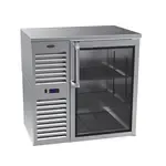 Krowne Metal BS36 Silver 1 Solid Door Refrigerated Back Bar Storage Cabinet, 115 Volts