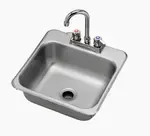 Krowne Metal HS-1515 20 Gauge Stainless Steel 12" x 10" x 5-3/16" 1 Compartment Drop-In Sink / Faucet Included