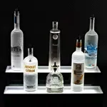 Krowne Metal KR-2T72-R Lighted Liquor Bottle Display, Countertop, 2-Tier with Multi-Color LED Lights, 36 Bottle Capacity - 72"W x 9"D x 8"H