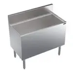 Krowne Metal KR19-36DP-10 Royal Series Underbar Ice Bin/Cocktail Unit, Stainless Steel with 138 lbs. Ice Capacity Bottle Wells 10-Circuit Cold Plate - 36.00"W x 19.00"D