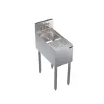Krowne Metal KR24-MD12 Underbar Sink Unit, 1 Compartment, Stainless and Galvanized Steel, with 6-1/2"H Backsplash and without Drainboard / Faucet Included - 12"W x 24"D