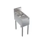 Krowne Metal KR24-MS12 Underbar Sink Unit, 1 Compartment, Stainless and Galvanized Steel, with 6-1/2"H Backsplash and without Drainboard / Faucet Included - 12"W x 24"D