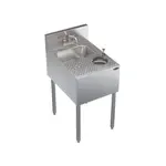 Krowne Metal KR24-MS18 Underbar Sink Unit, 1 Compartment, Stainless and Galvanized Steel, with 6-1/2"H Backsplash and without Drainboard / Faucet Included - 18"W x 24"D
