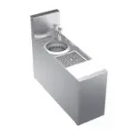 Krowne Metal KR24-MS8 Underbar Sink Unit, 1 Compartment, Stainless and Galvanized Steel, with 6-1/2"H Backsplash and without Drainboard / Faucet Included - 8"W x 24"D