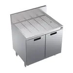 Krowne Metal KR24-SD30 Underbar Drainboard, Freestanding with 6-1/2"H Backsplash Cabinet Base with Hinged Doors - 30"W x 24"D