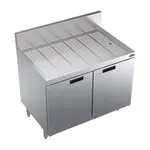 Krowne Metal KR24-SD36 Underbar Drainboard, Freestanding with 6-1/2"H Backsplash Cabinet Base with Hinged Doors - 36"W x 24"D
