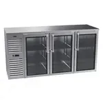 Krowne Metal NS72 Silver 3 Door Refrigerated Back Bar Storage Cabinet, 115 Volts